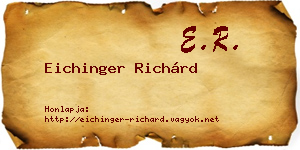 Eichinger Richárd névjegykártya